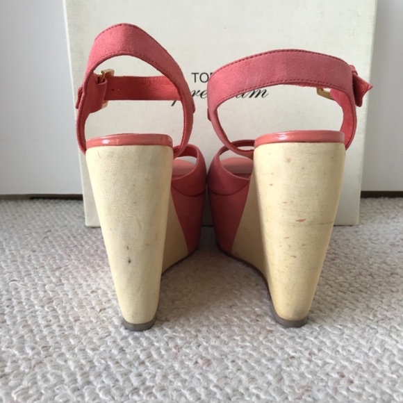 Topshop color block platform wood wedge sandal - Picture 3 of 5